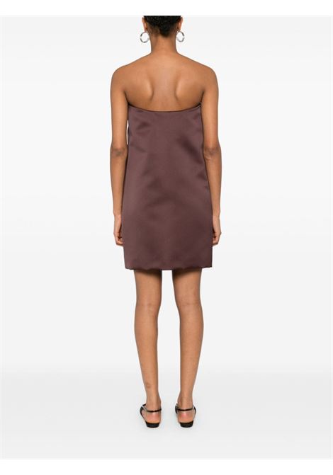 Brown satin wrap mini dress Philosophy di Lorenzo Serafini - women PHILOSOPHY DI LORENZO SERAFINI | 042071350194